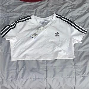 White adidas crop top